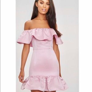 Satin pink mini formal dress